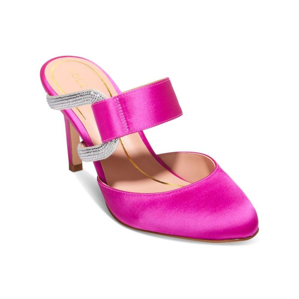 COLE HAAN Womens Pink Strap Gabbie Round Toe Stiletto Slip On Pumps Shoes 7 B